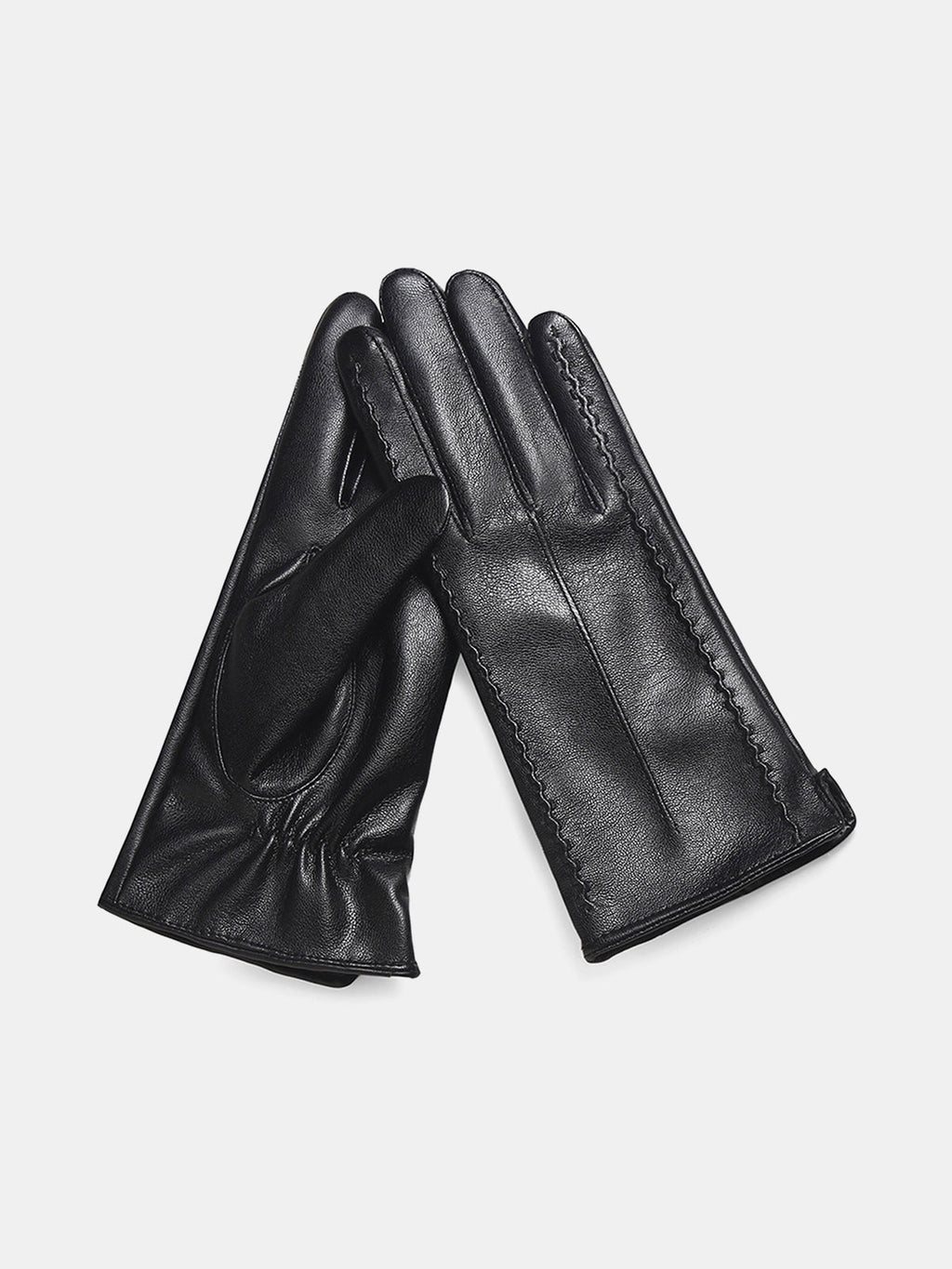 Handschuhe aus PU-Leder mit Ziernähten