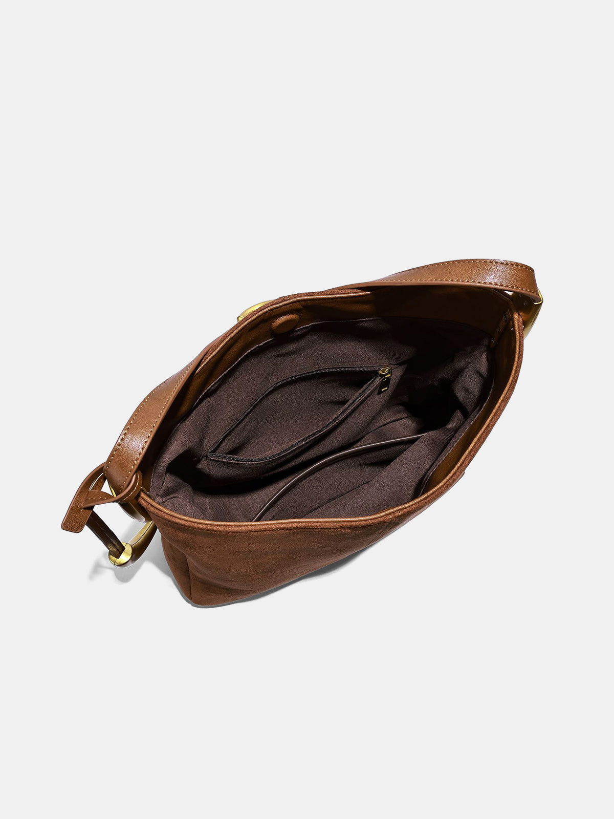 Sac hobo en simili suède à détail métallique