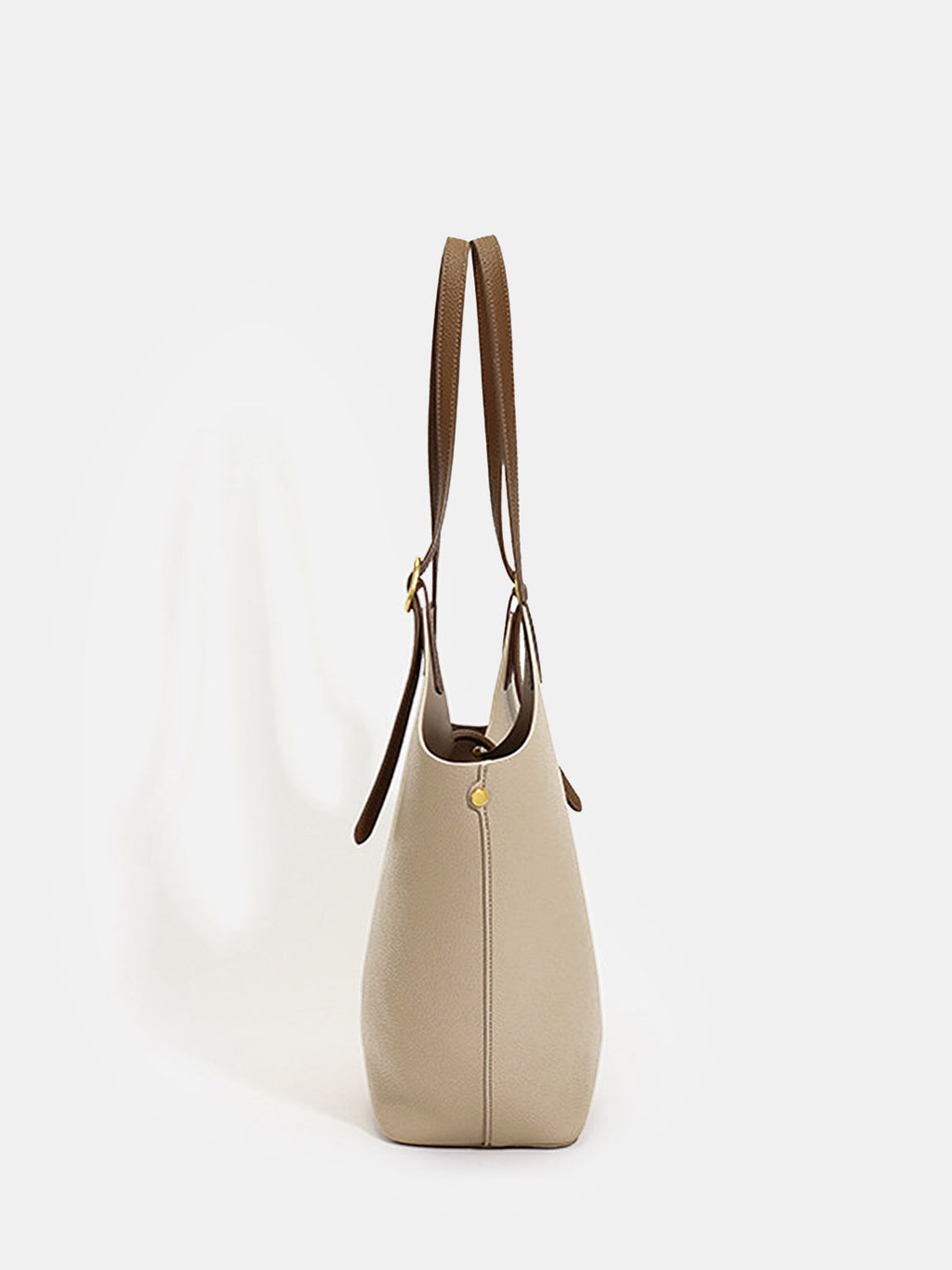 Sac cabas en similicuir avec bandoulière contrastante