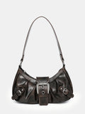 Vintage Hobo-Bag aus Kunstleder mit Schnallenakzenten