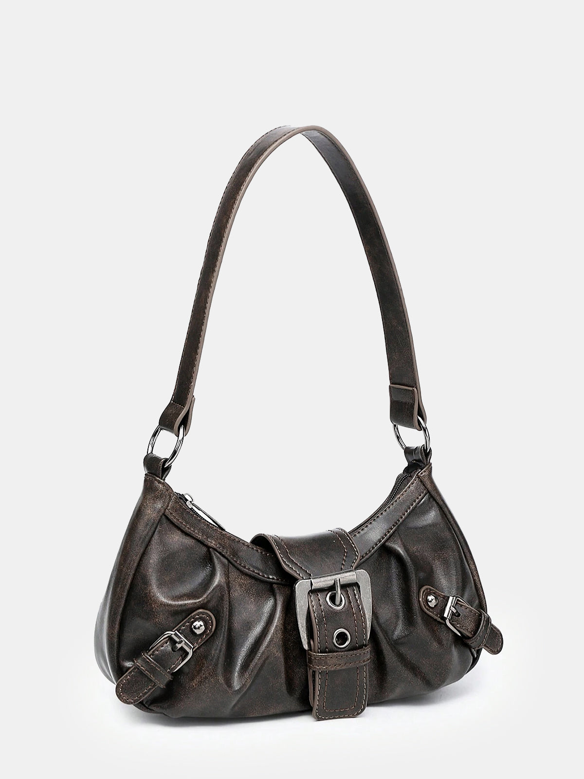 Sac hobo vintage en similicuir avec boucle décorative