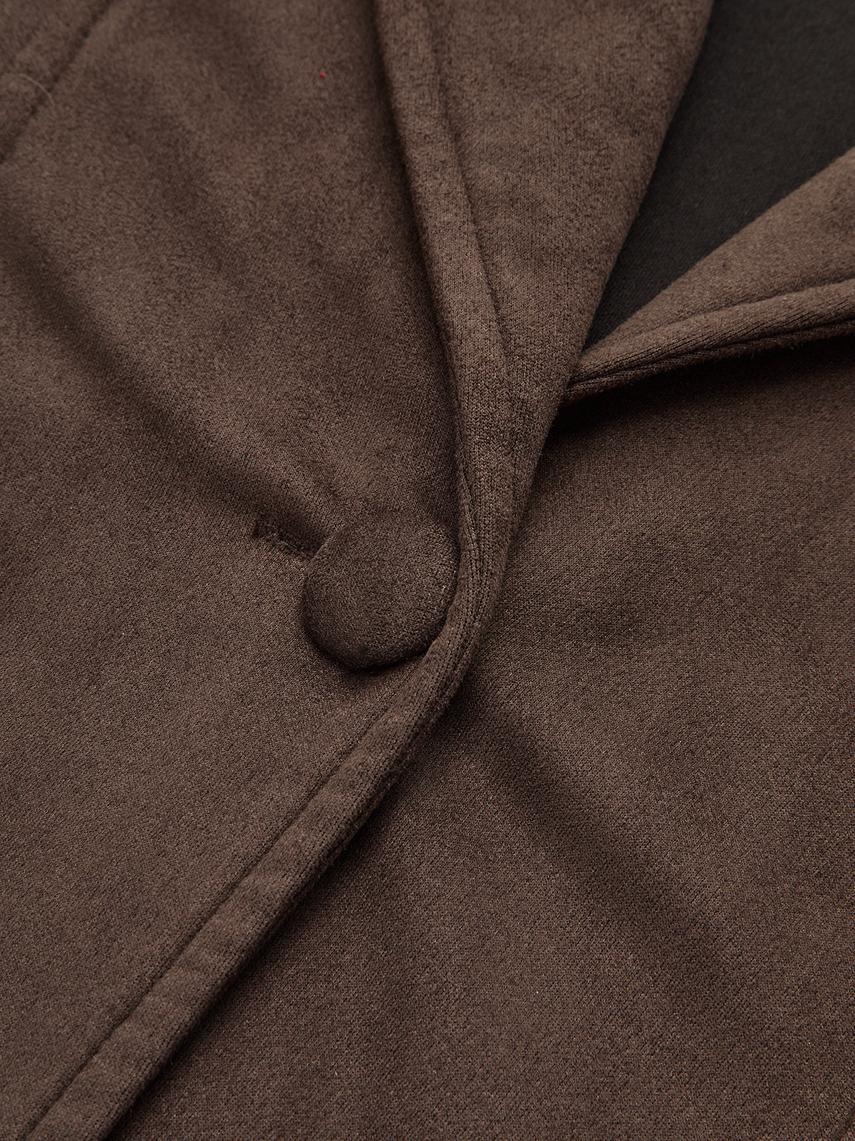 Suede Effect Belted Shawl Collar Jacket