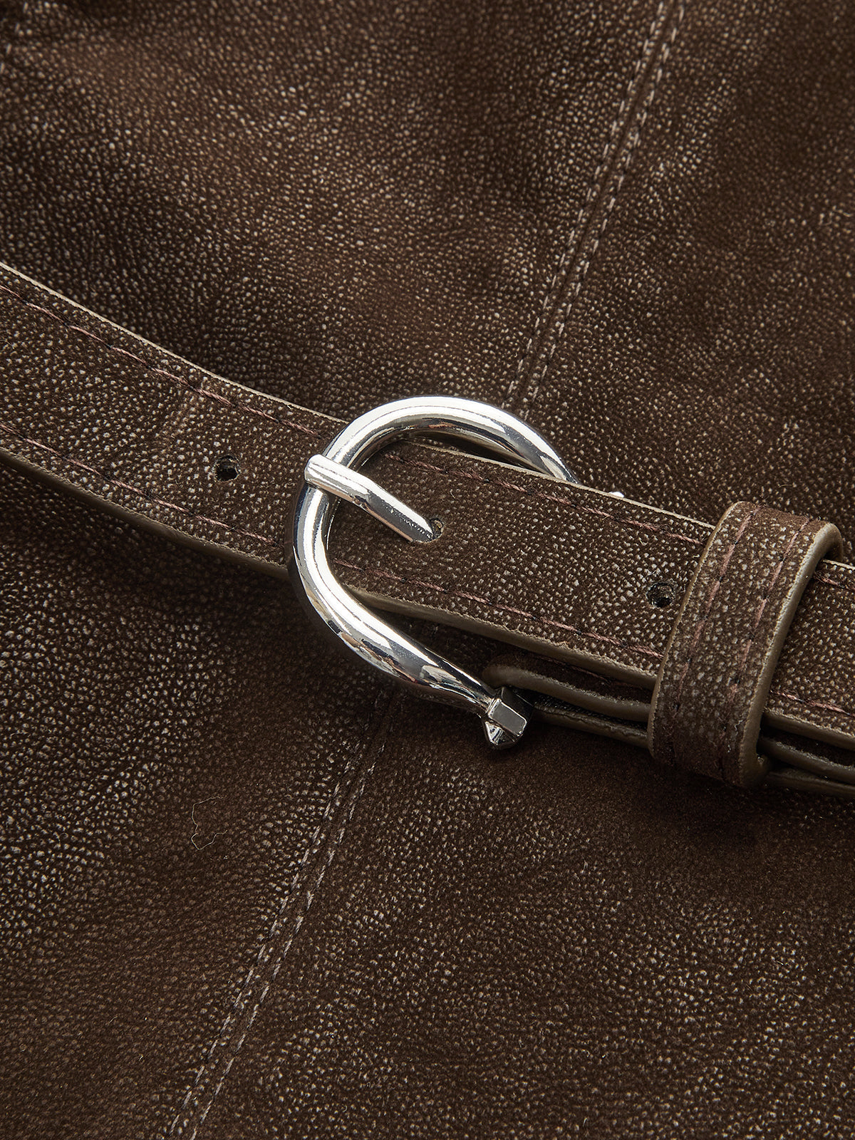 Belted Distressed Faux Leather Vest