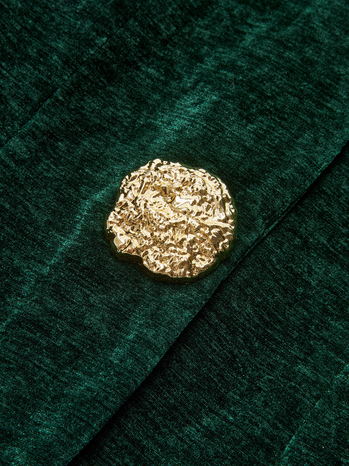 Metal Button Velvet Blazer