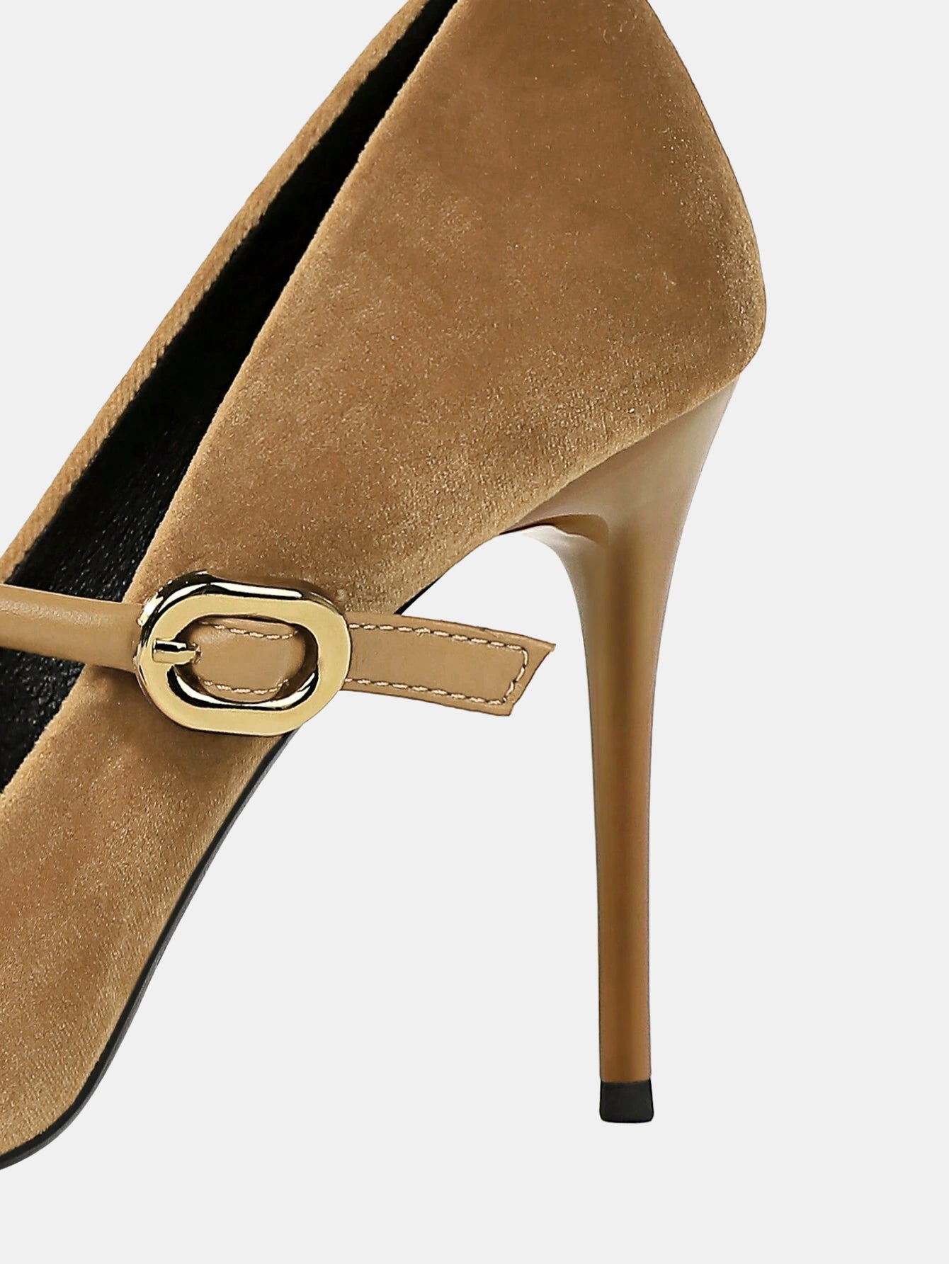 Faux Suede Pointed-Toe Mary Jane Pumps