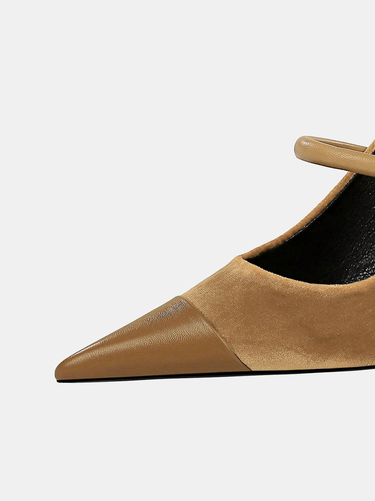 Faux Suede Pointed-Toe Mary Jane Pumps