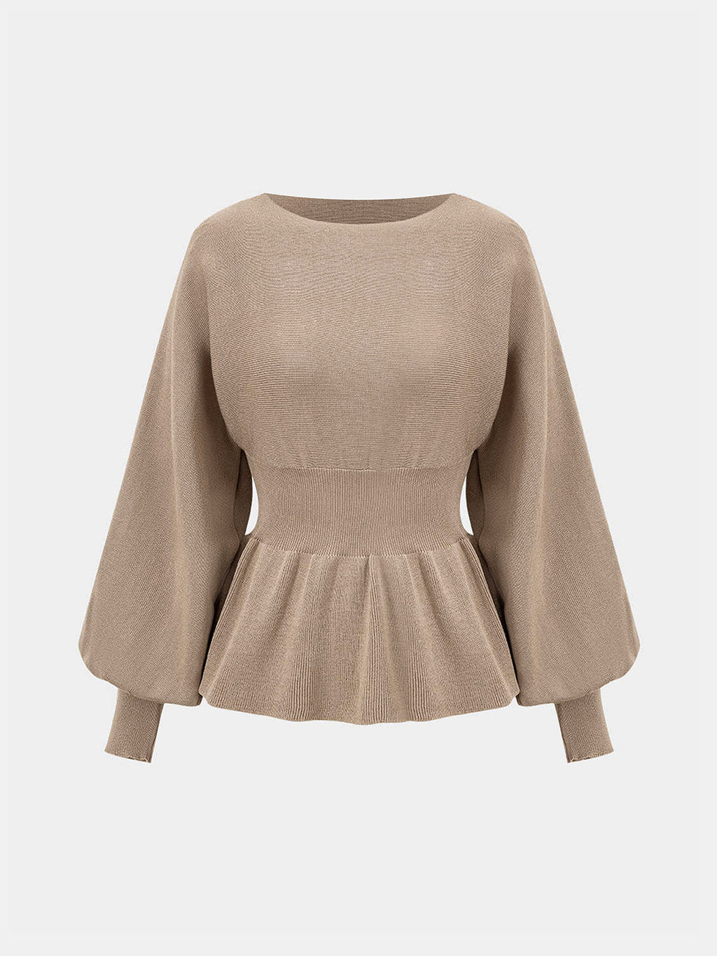 Knitted Peplum Top and Midi Skirt Set