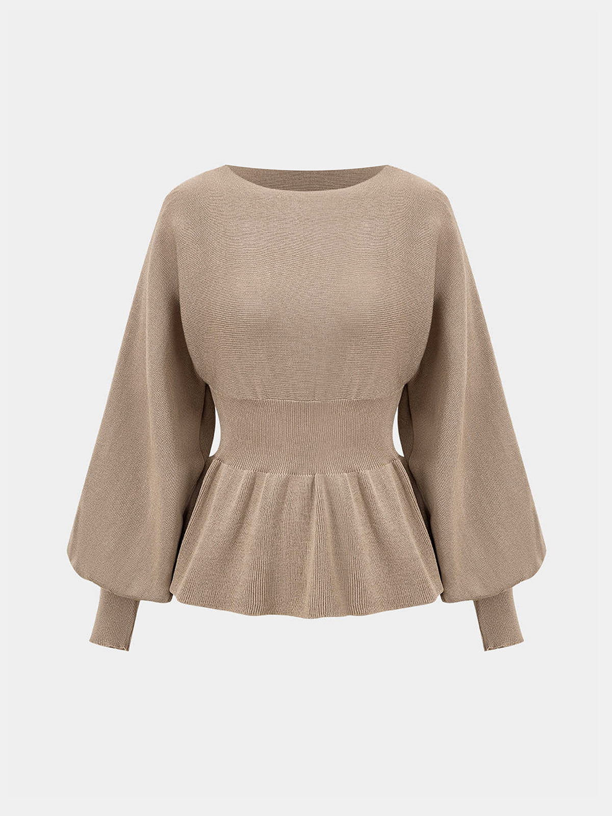 Gestricktes Peplum-Top und Midirock-Set