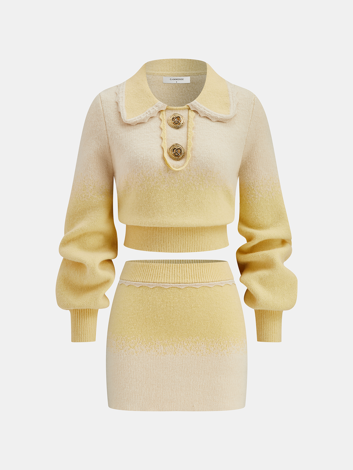 Ombre Knitted Top and Mini Skirt Set