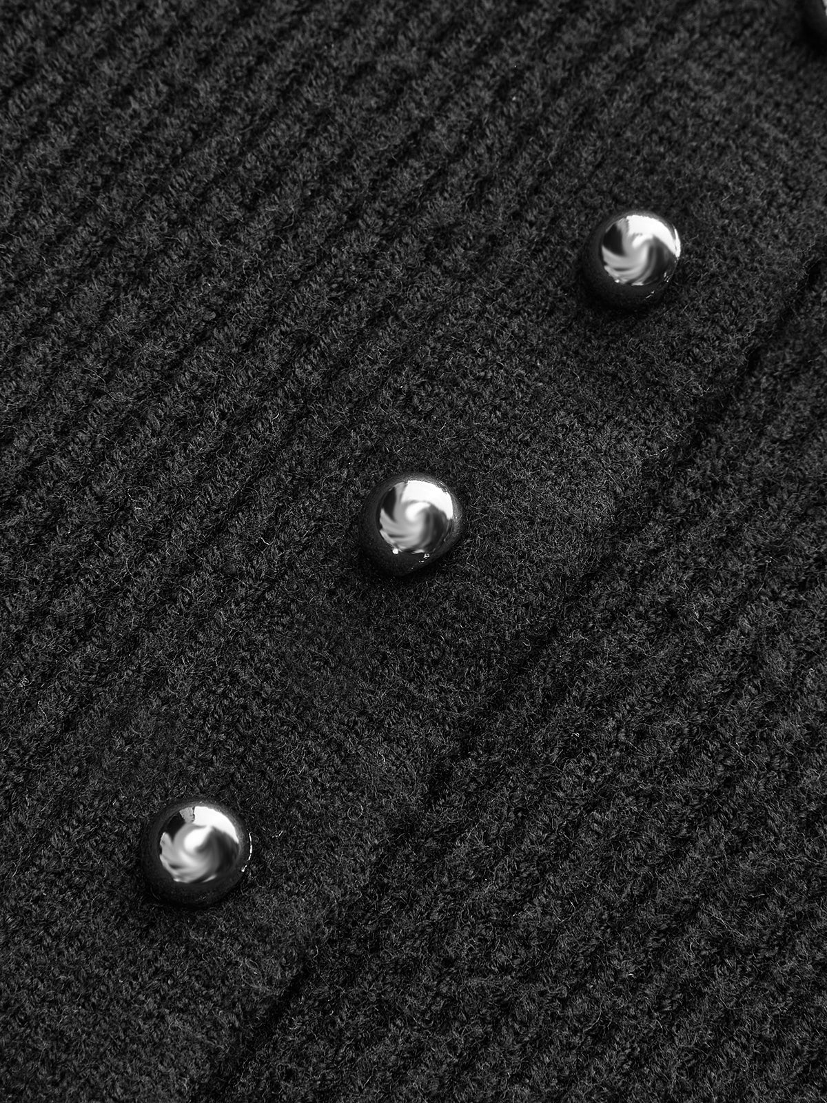 Puff Sleeve Rib-Knit Cardigan