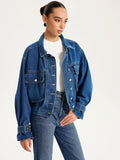Veste courte en jean à col