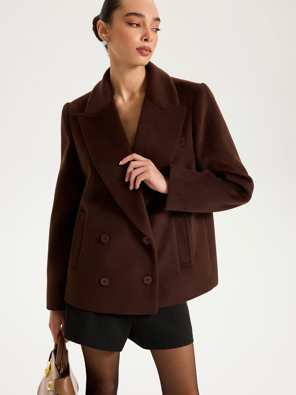 Double-Breasted Lapel Blazer
