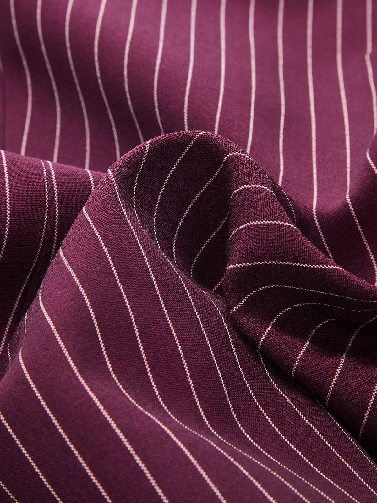 Striped V-Neck Blouse with Metal Button