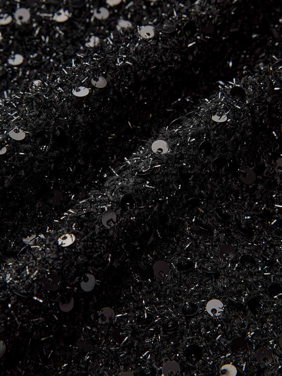 Bow Detail Sequined Tweed Cropped Jacket