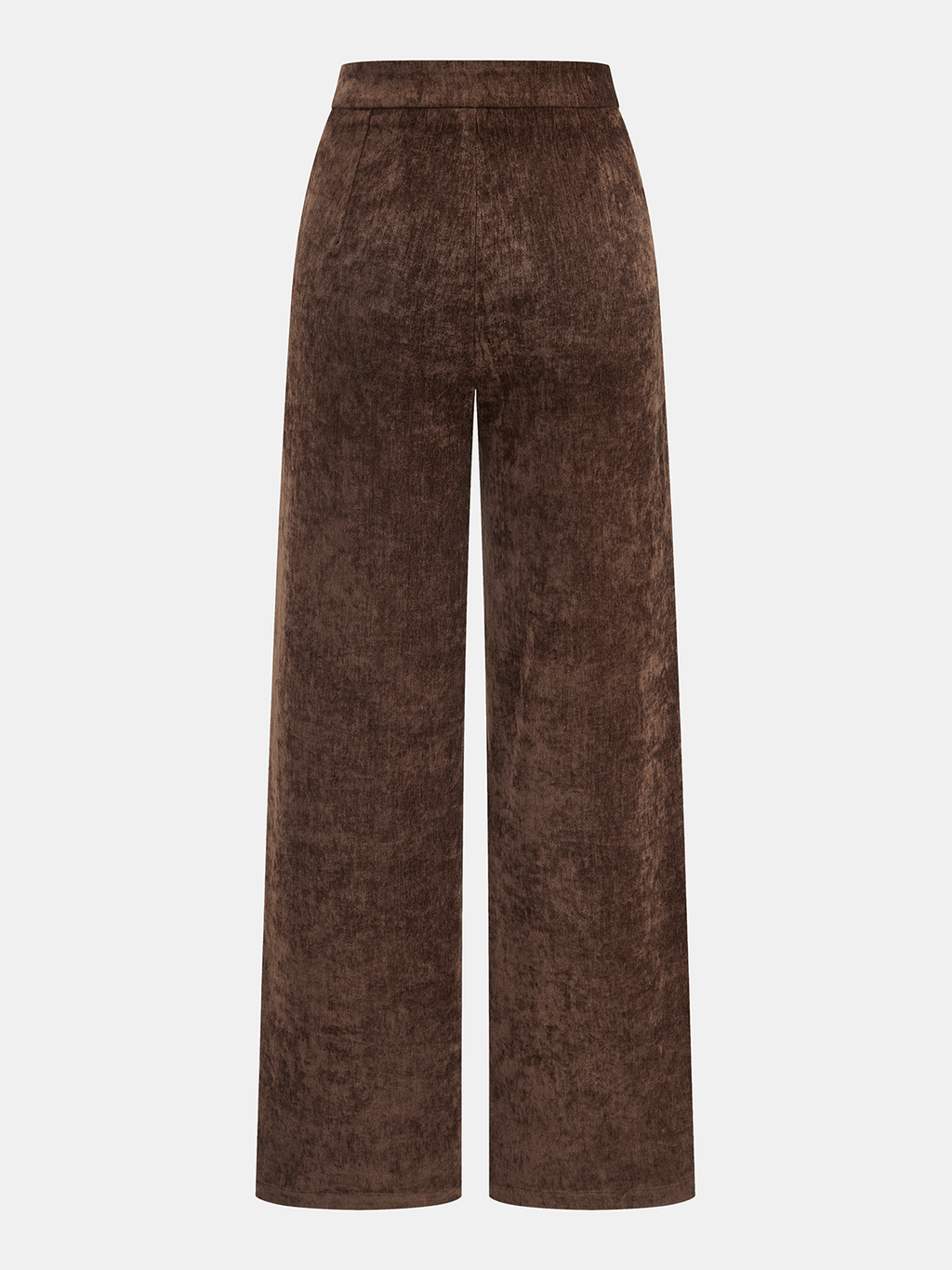 Pantalon large en velours taille mi-haute
