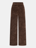 Pantalon large en velours taille mi-haute