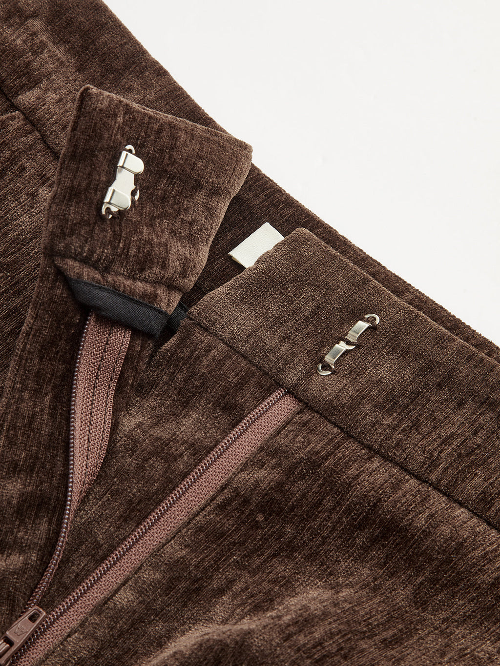 Pantalon large en velours taille mi-haute