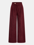 Plissierte Baumwoll-Cordhose mit weitem Bein