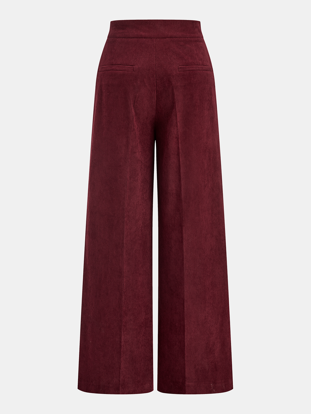 Plissierte Baumwoll-Cordhose mit weitem Bein