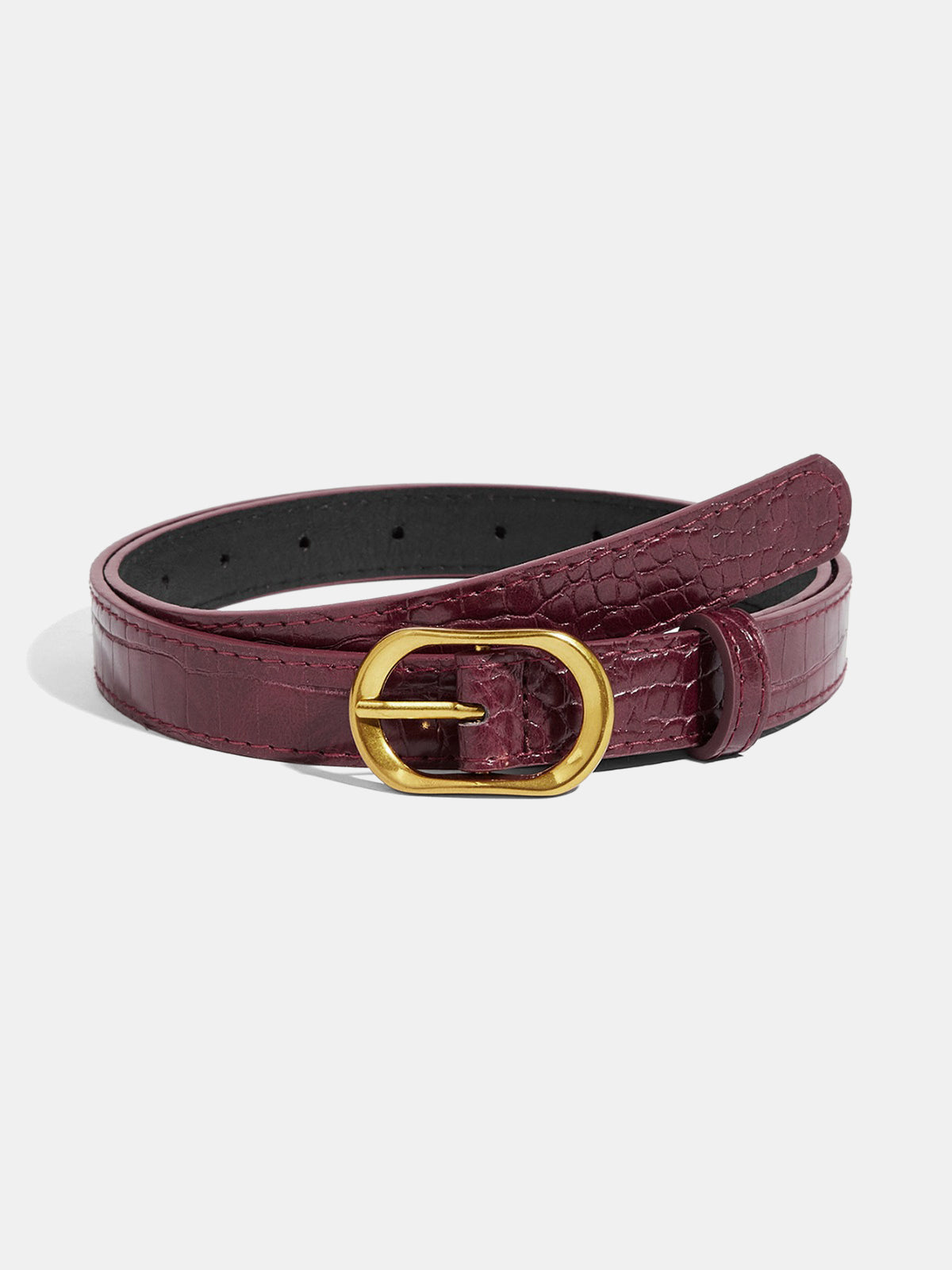 Ceinture en cuir PU gaufré crocodile 