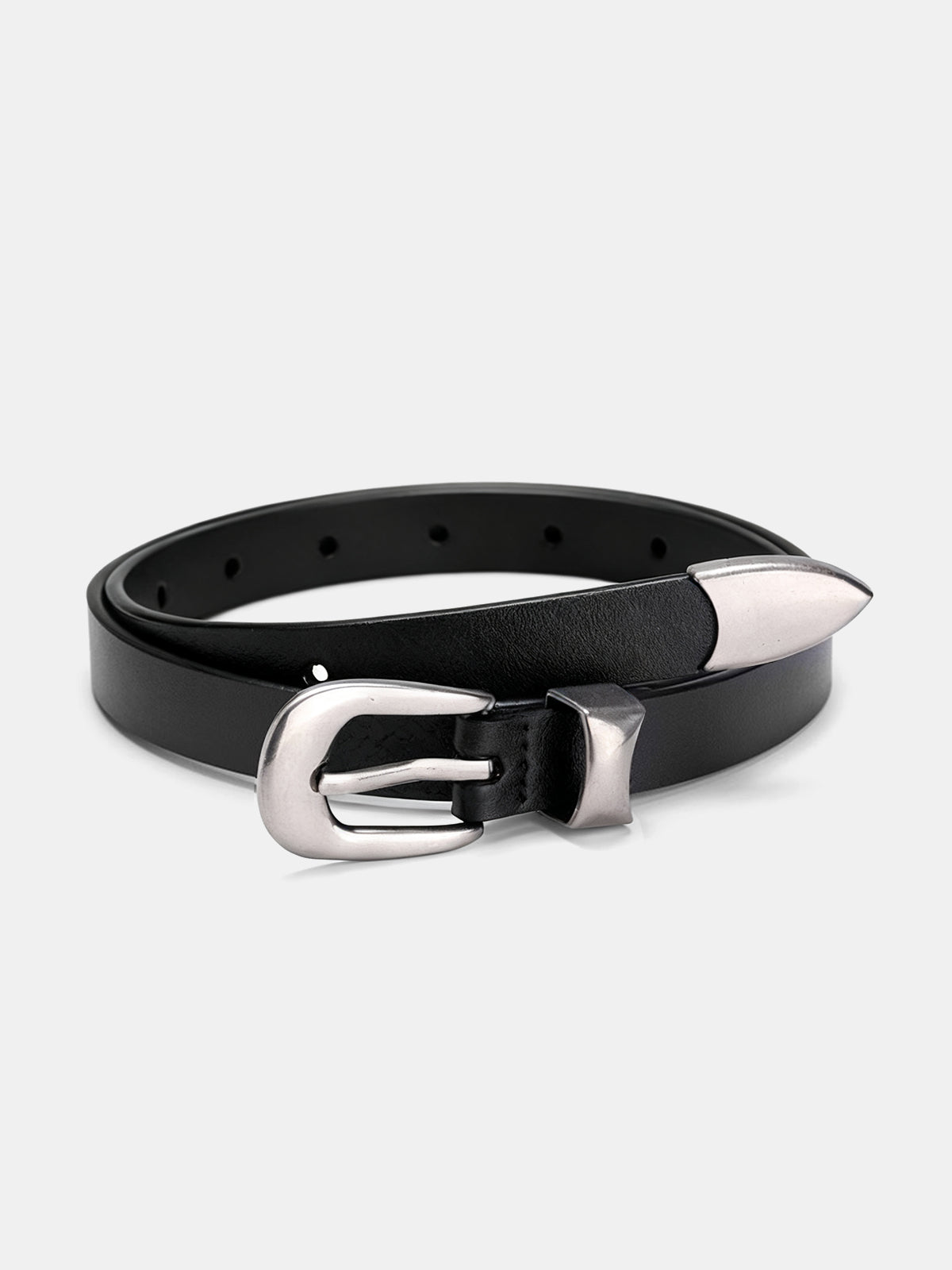 Ceinture en cuir PU avec détail pointu 