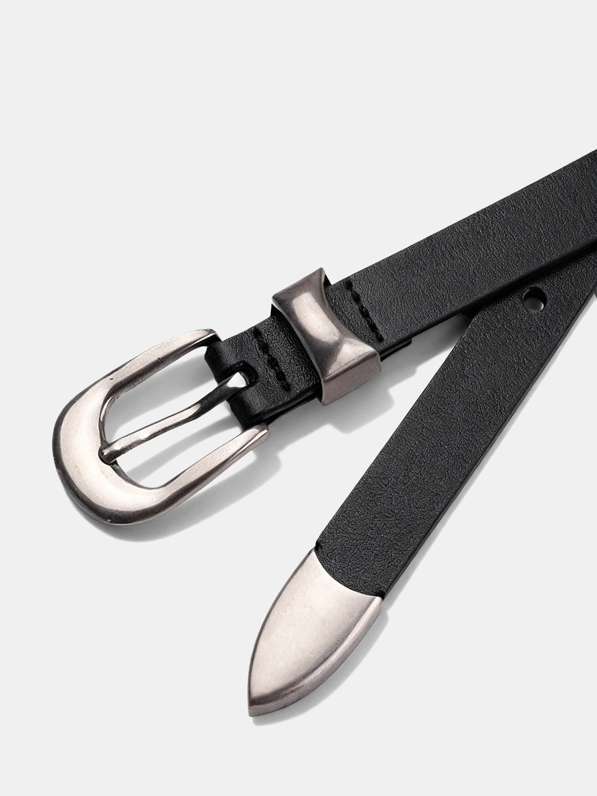 Ceinture en cuir PU avec détail pointu 