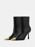 Goldene spitze Stiefeletten