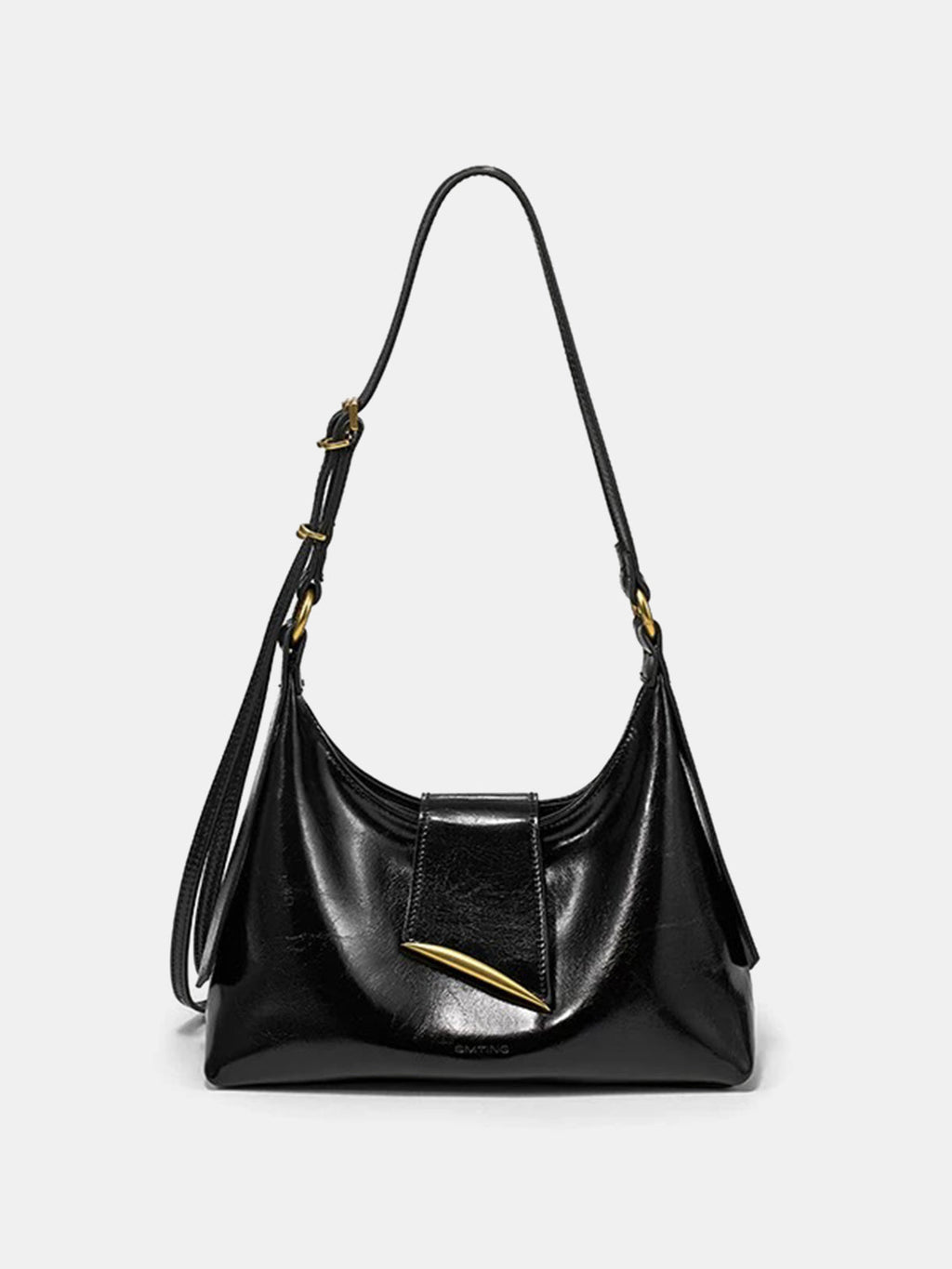 Goldene Akzent-PU-Leder-Schultertasche