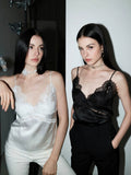 Satin-Cami-Top mit Spitze