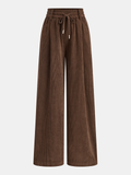 Kordhose mit weitem Bein und Kordelzug, mittelhoher Bund