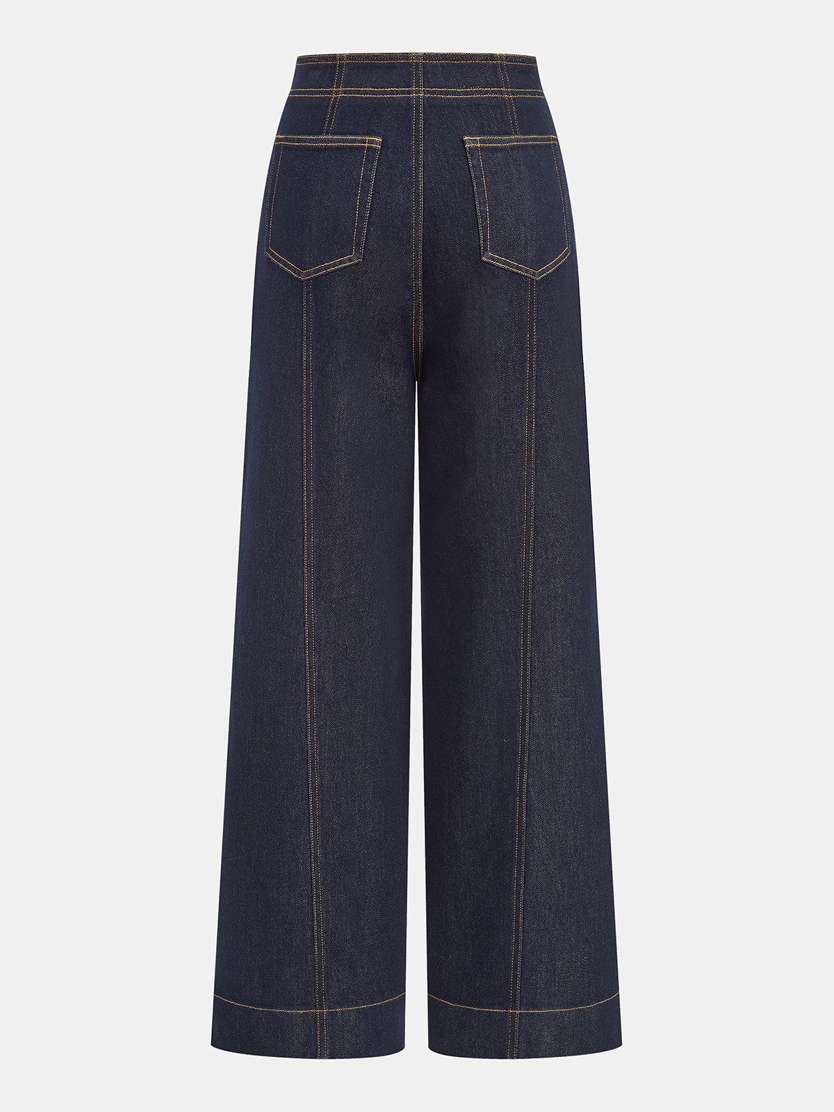 Horsebit Detail Denim Mid-Waist Jeans