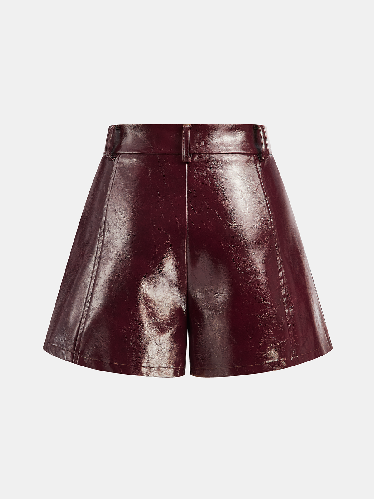 Faux Leather A-Line Shorts