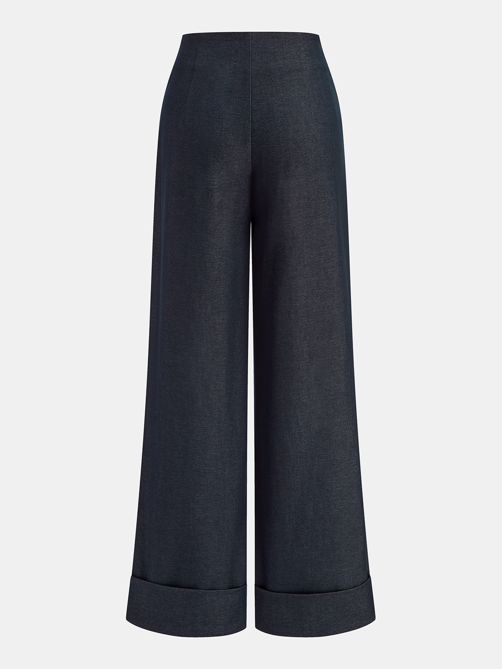 Pantalon mi-taille retroussé avec détails métalliques