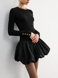 Strick-Minikleid mit Blusenärmeln