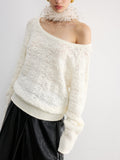 Off-Shoulder Open-Knit Sweater