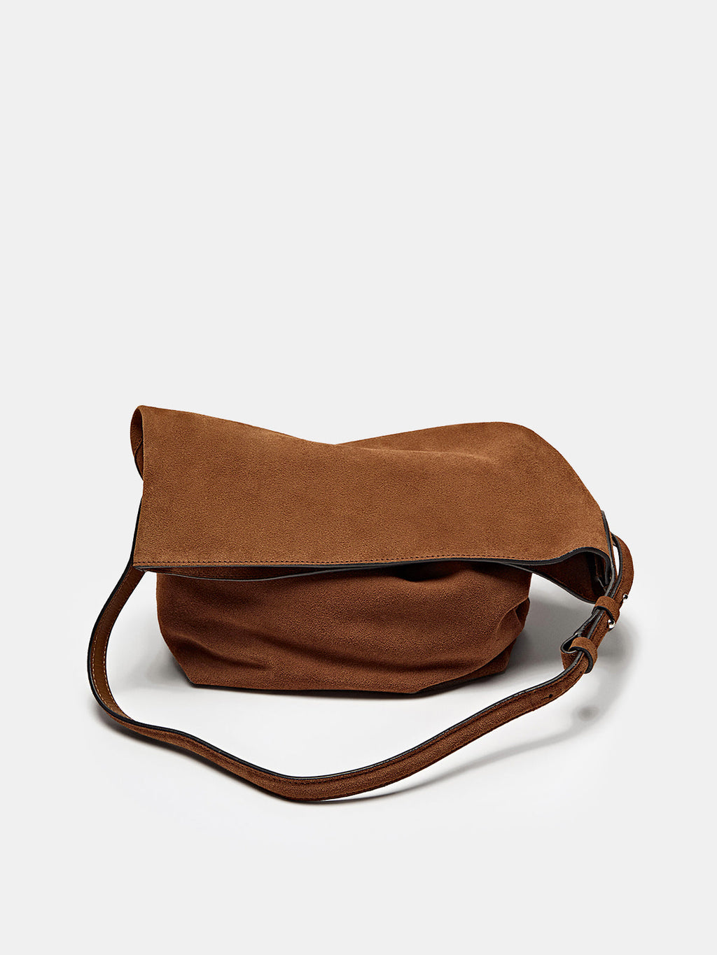 Faux Suede Slouchy Hobo Bag