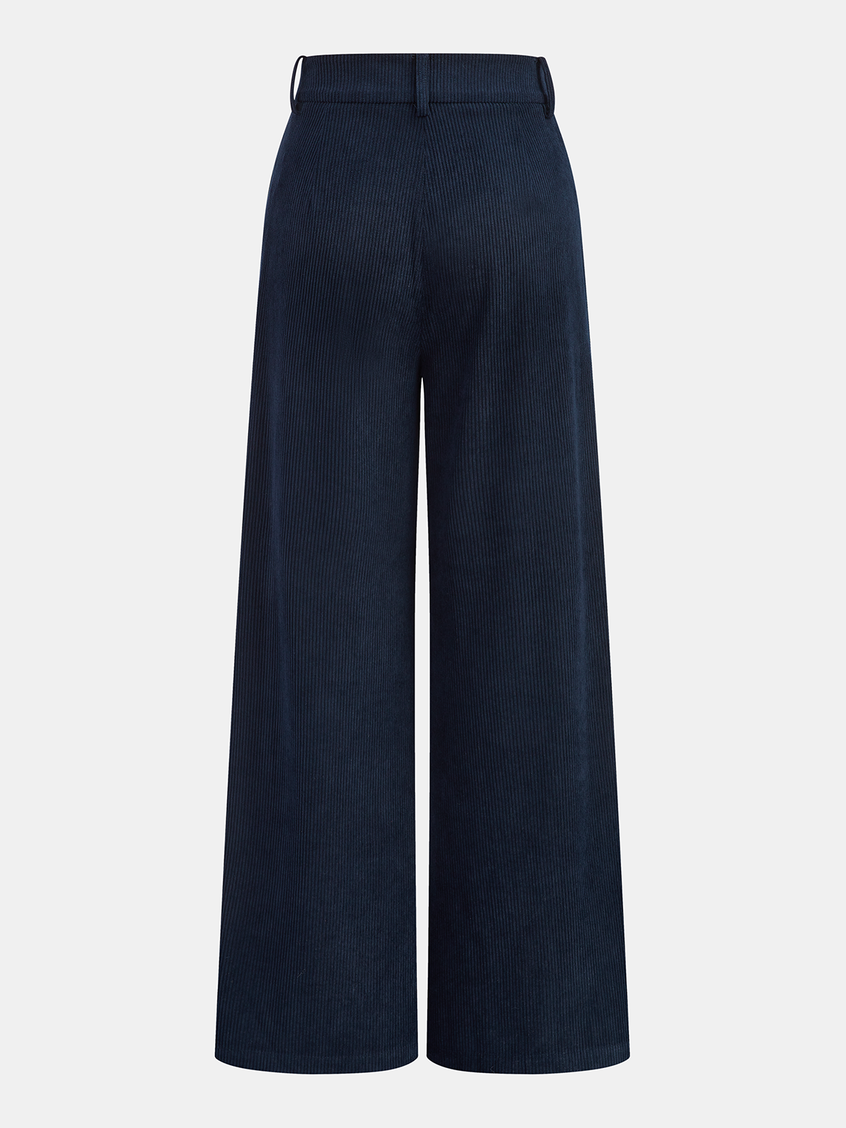 Kordhose plissiert, mittelhoher Bund, weites Bein