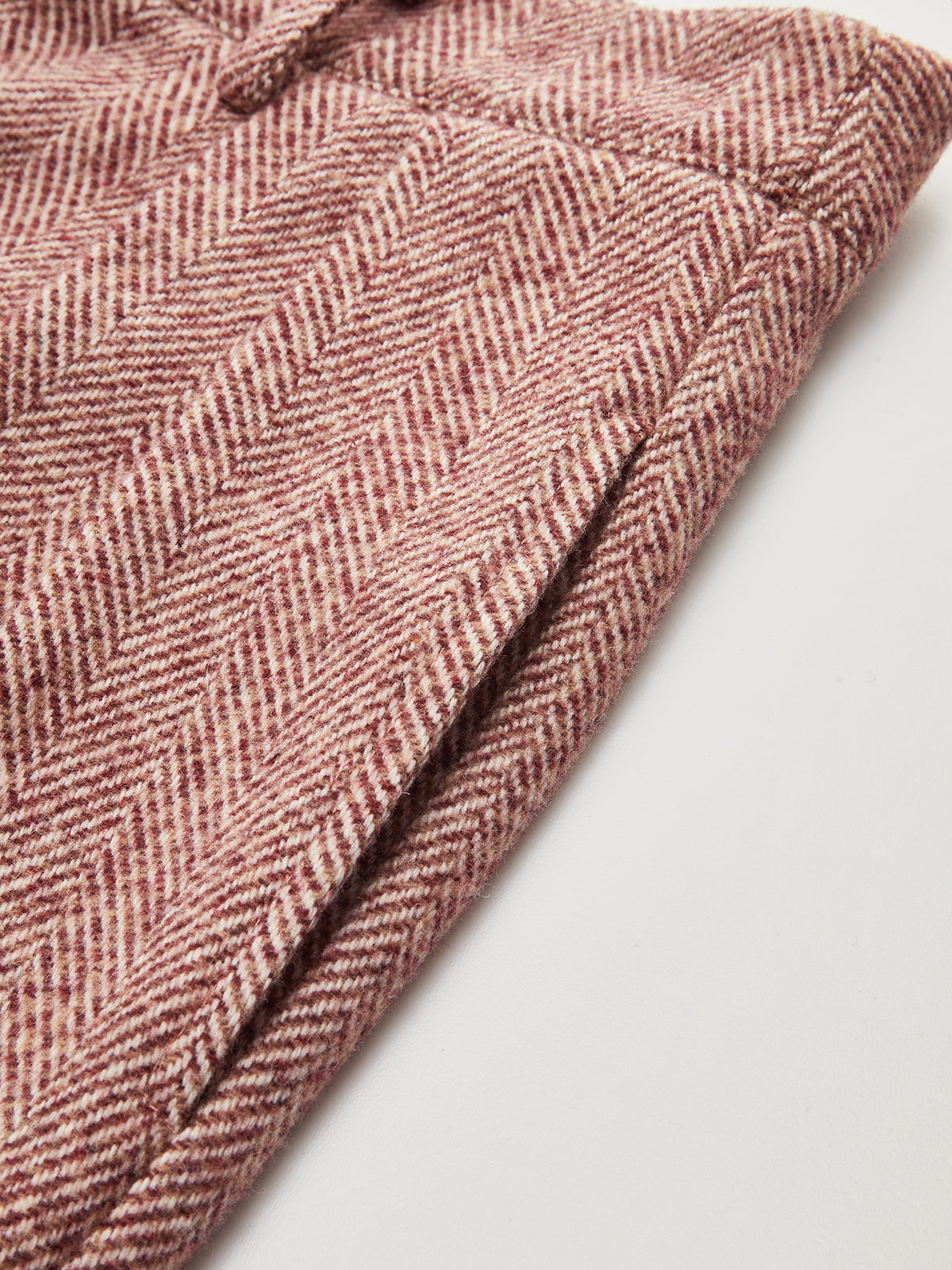 Herringbone Wool-Blend Wide-Leg Pants