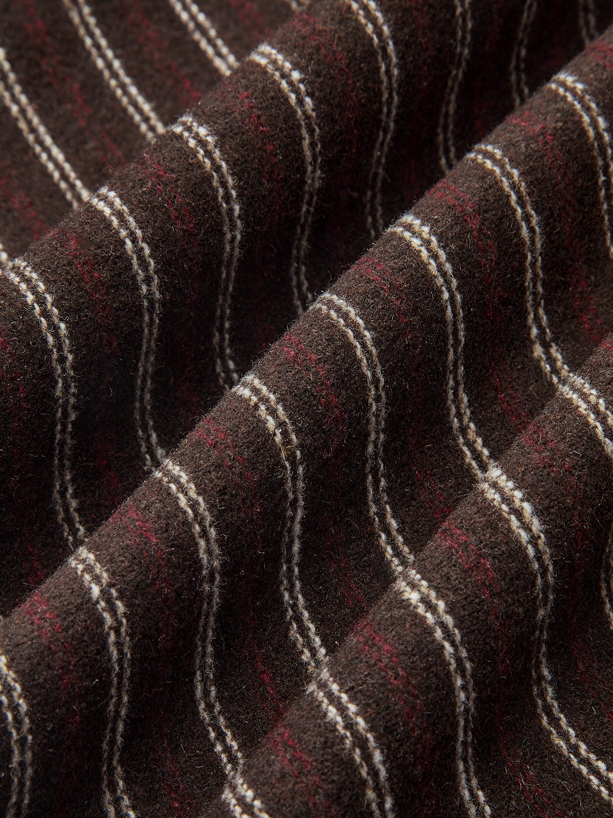 Asymmetrische Knopfleiste Tweed Nadelstreifen Hose mit weitem Bein