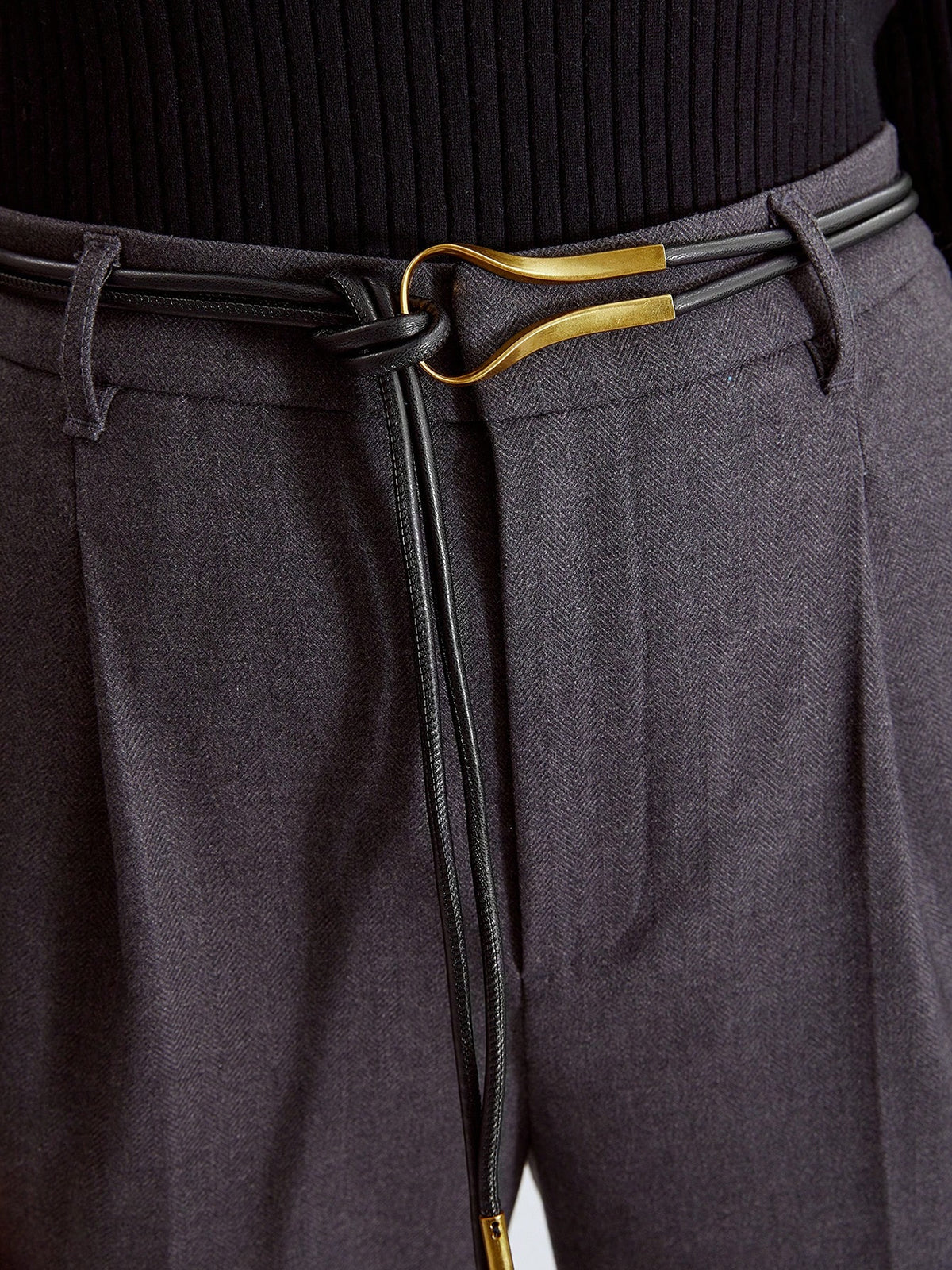 Ceinture en cuir PU aspect corde