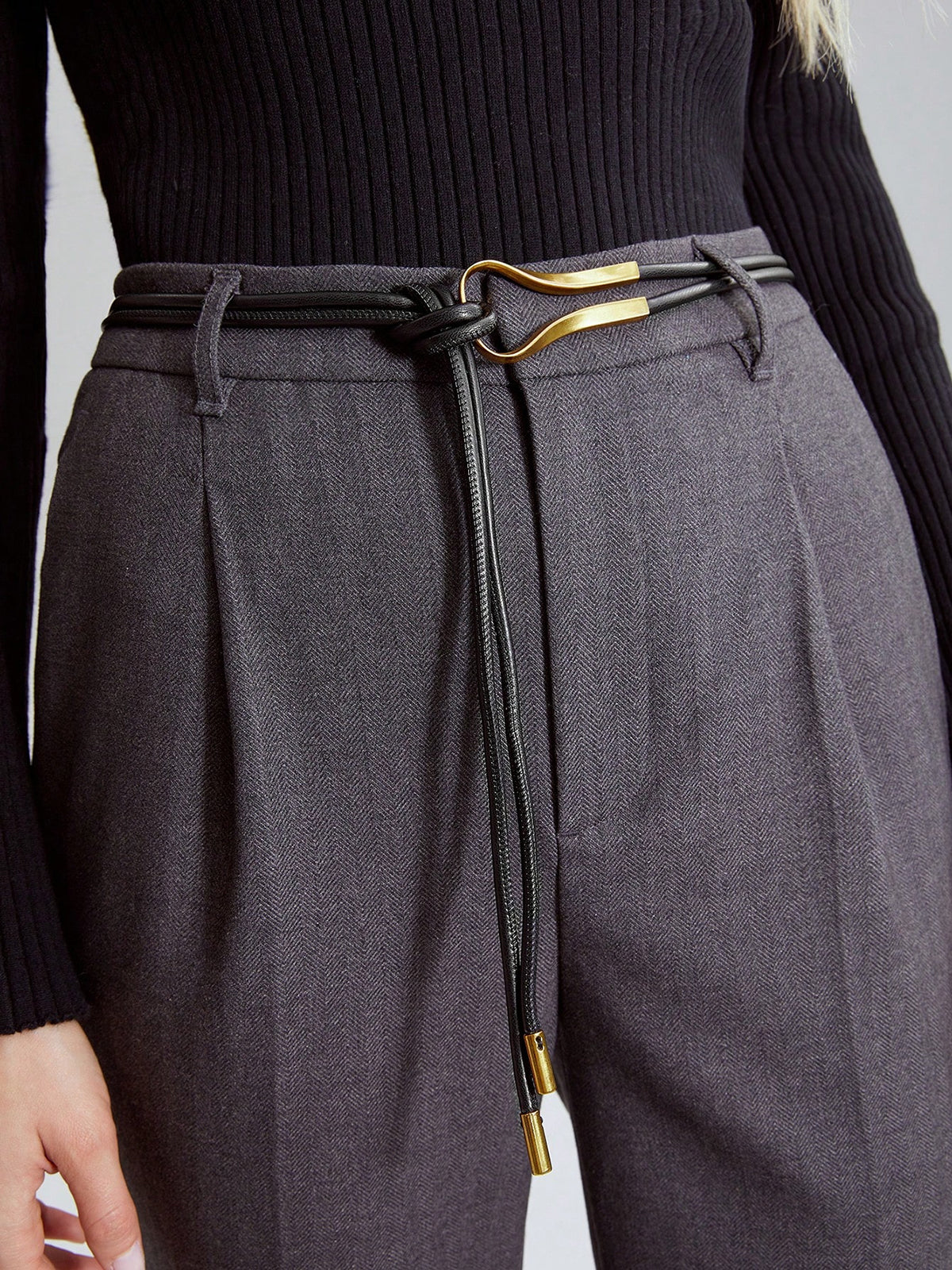 Ceinture en cuir PU aspect corde