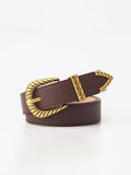 Textured Buckle PU Leather Belt