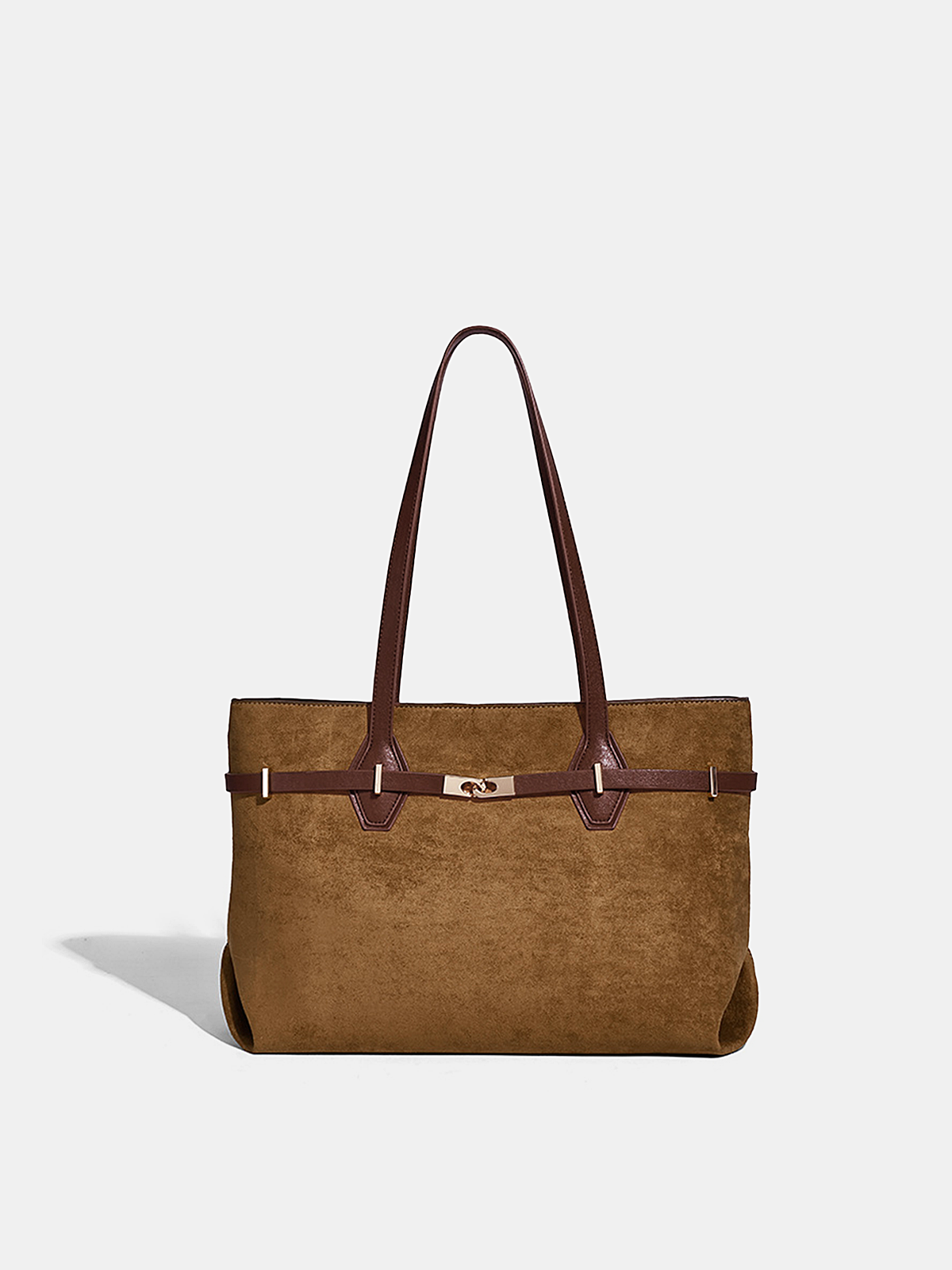Sac fourre-tout effet daim à lanières contrastantes