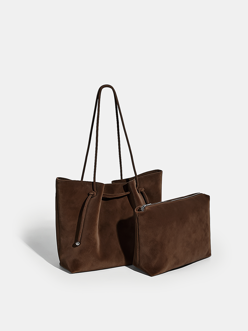 Sac fourre-tout à cordon effet daim