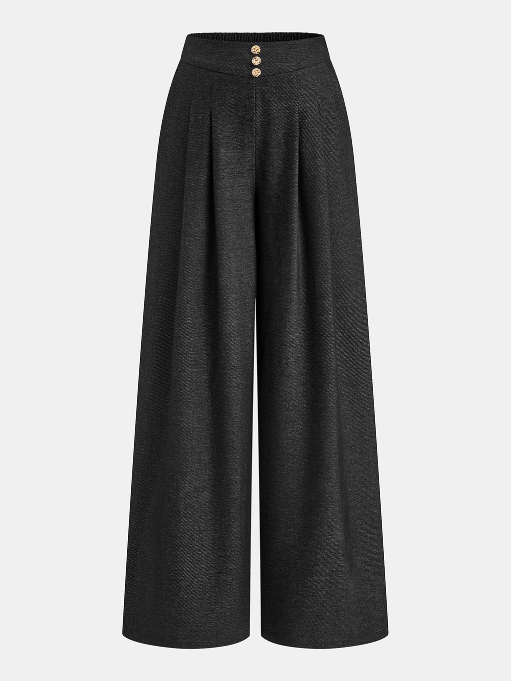 Pantalon large taille haute élastiqué