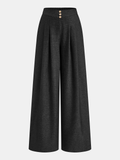 Pantalon large taille haute élastiqué