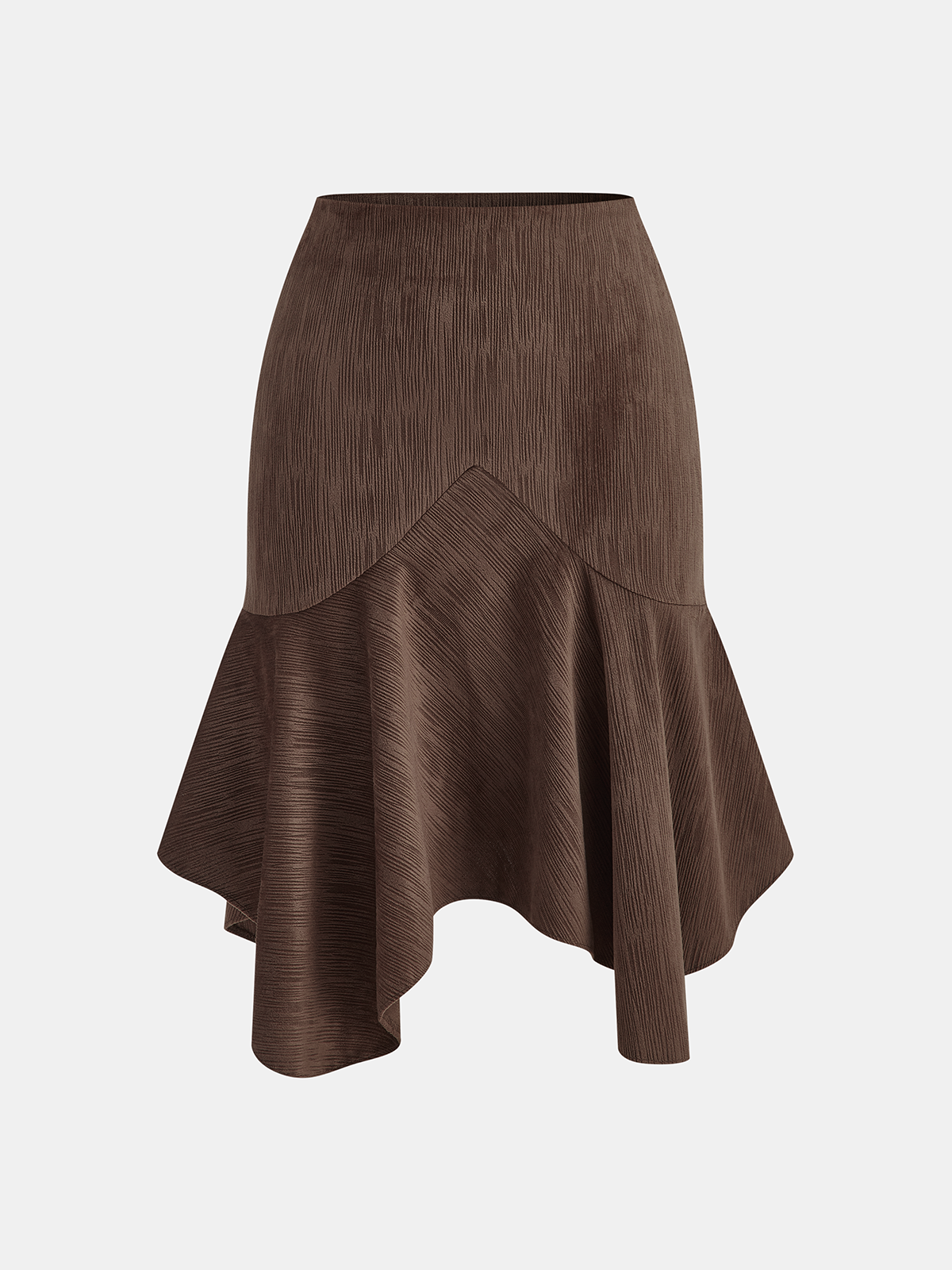 Jupe midi asymétrique à volants
