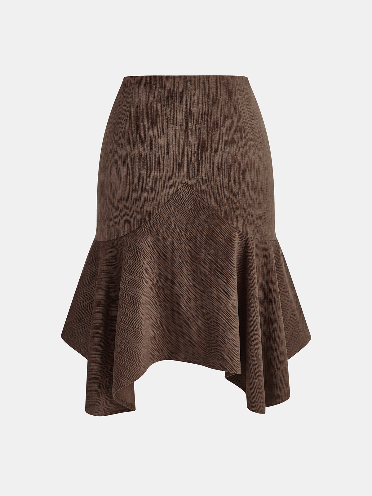 Jupe midi asymétrique à volants