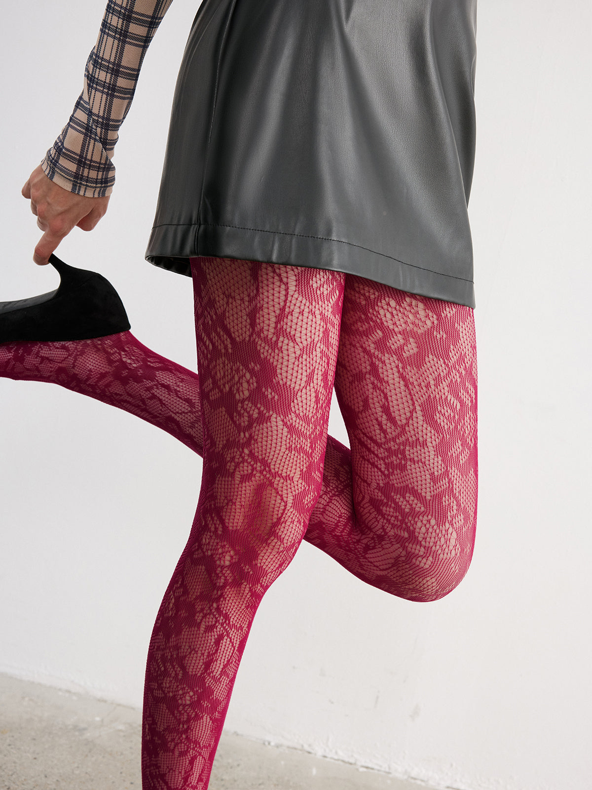 Florale Spitzenstrumpfhose