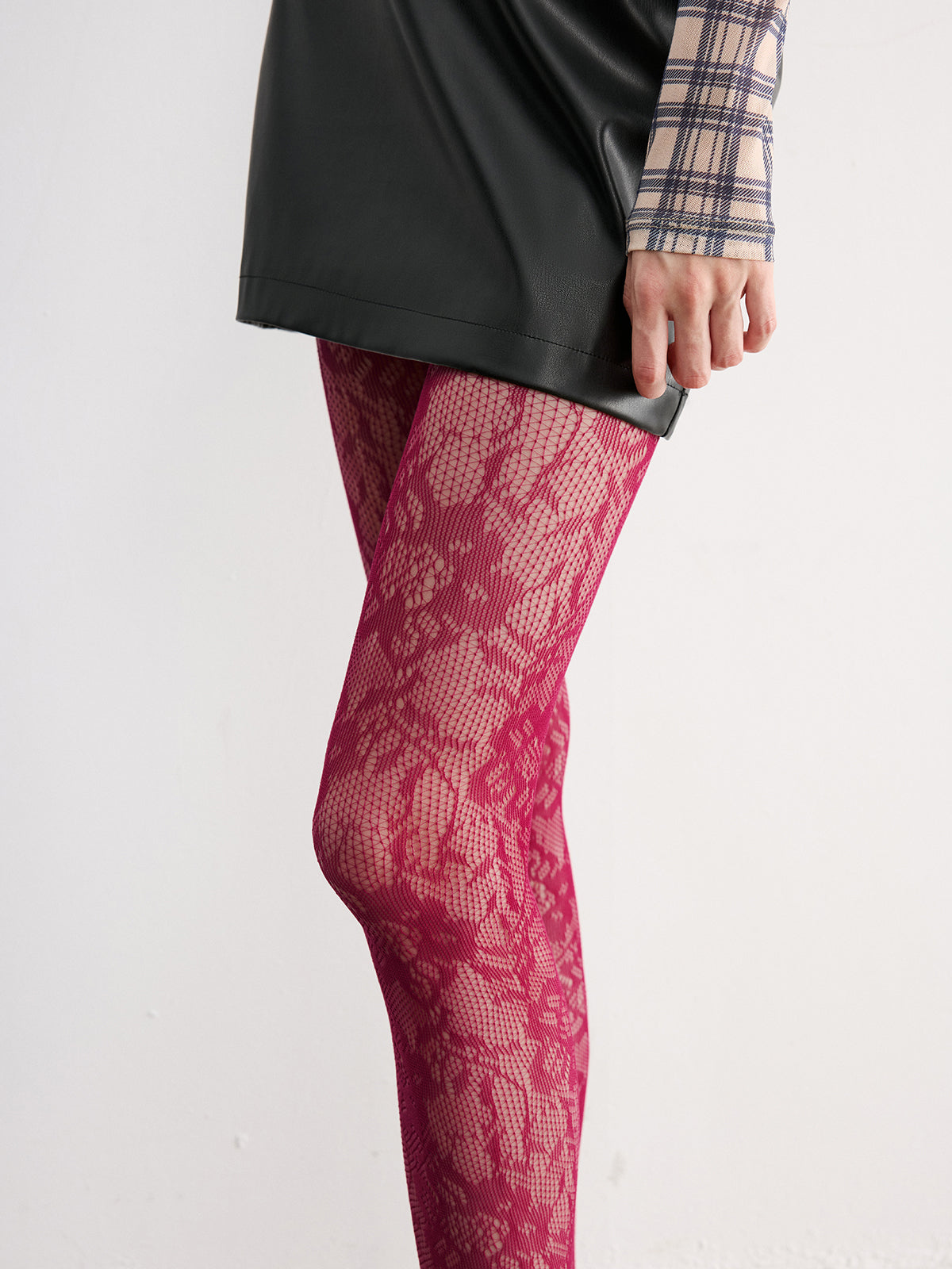 Florale Spitzenstrumpfhose